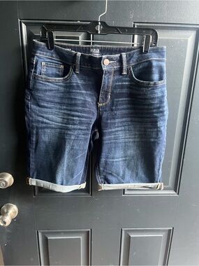 a.n.a Men's Dark Indigo Cuffed Denim Shorts